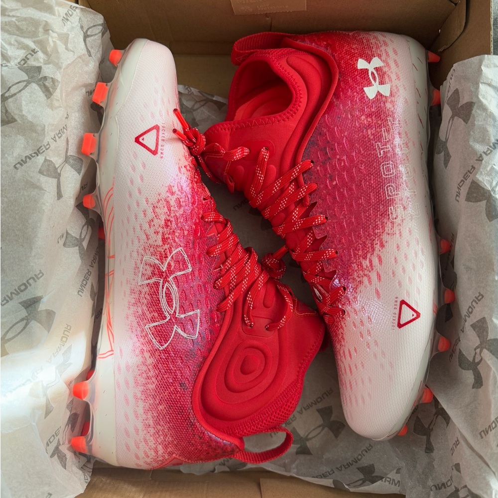 Under Armour Spotlight Lux MC 2.0 Football Cleats Red Size 12